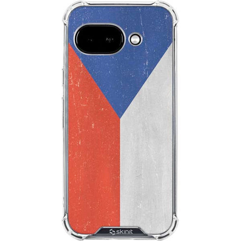 Czech Republic Flag Distressed Google Pixel 9a Clear Case